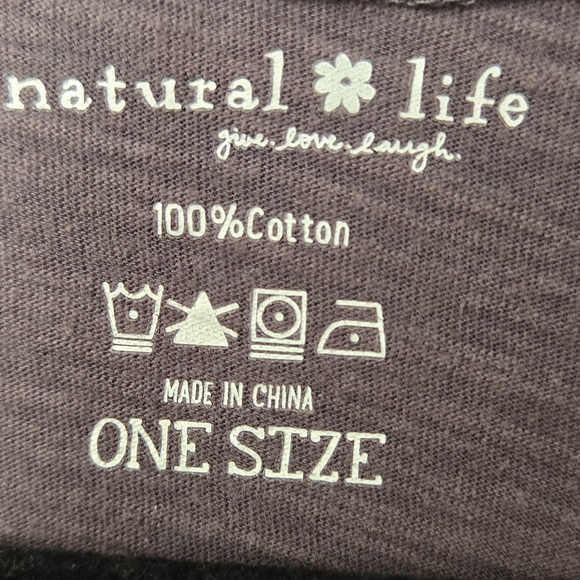 NATURAL LIFE Brown Tee  DON'T WORRY LIVE HAPPY - Picture 3 of 4